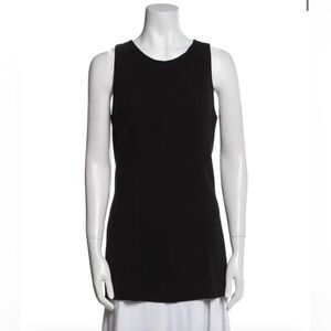 Lela Rose Black Scoop Neck Sleeveless Top